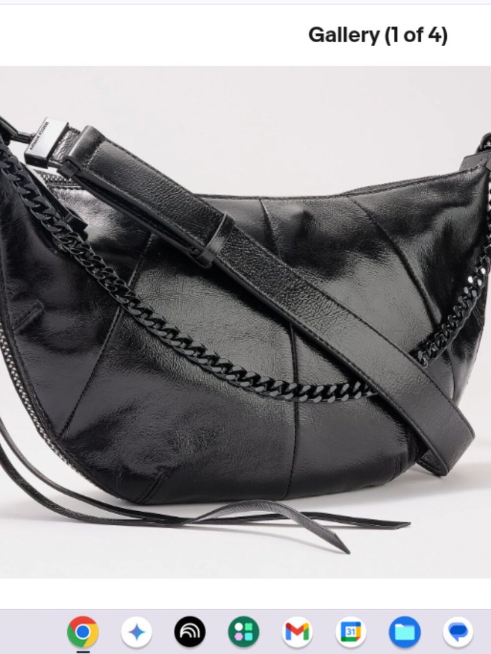 Rebecca Minkoff Zip Around Leather Crossbody-Black A617481 NEW